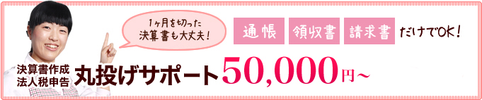 決算書作成法人税申告 丸投げサポート 50,000円～